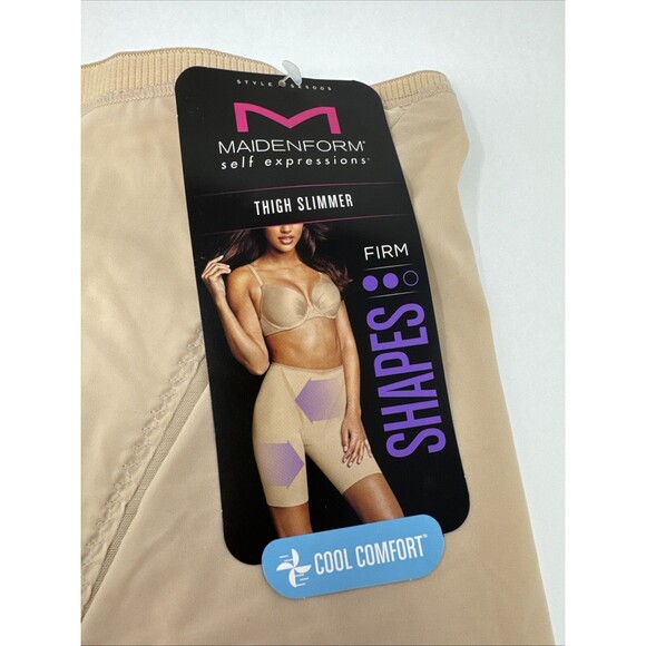 NEW Maidenform Self Expressions Thigh Slimmer Size Small Firm Shapes Nude Beige - Picture 2 of 4